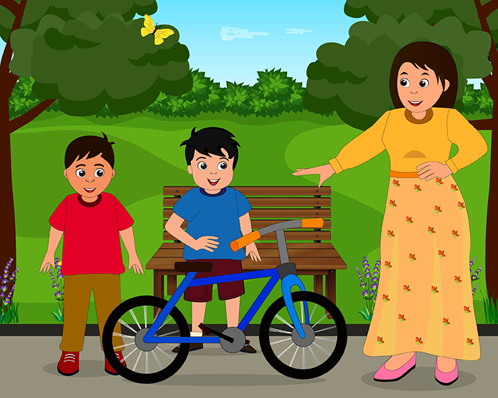 Guddu learns bike
